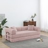 Convertible Sofa Couch with Cylindrical Pillows, Corduroy Folding Floor Sofa with Fixed-Shape Frame for Living Room-Maison Boucle - 2 of 4