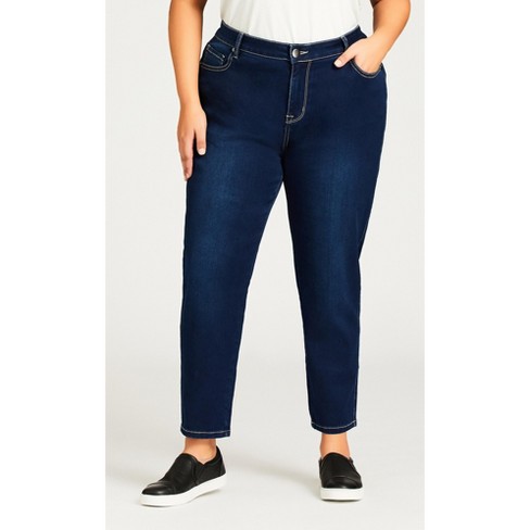 Avenue  Women's Plus Size Pull On Cropped Denim Legging - Dark Wash - 32w  : Target