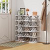 VECELO 4/5/6 Tier Vertical Narrow Shoe Rack, Freestanding Shoe Racks, Skinny Shoe Shelf, Compact Shoe Organizer for Small Spaces, Gray - 3 of 4