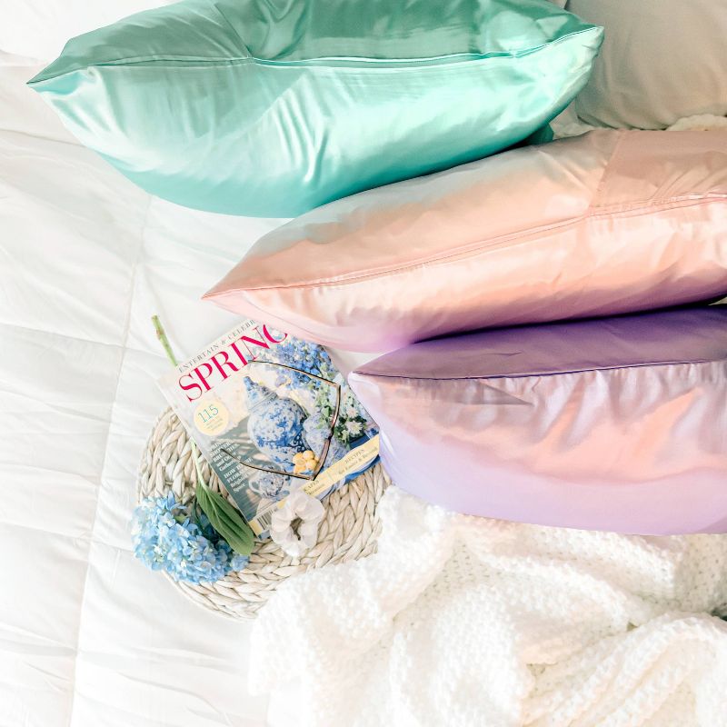 Morning Glamour Standard Satin Solid Pillowcase Set, 4 of 7
