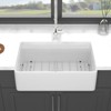 Gulches 33"x20" White Farmhouse Workstation Sink, Ceramic Single Bowl - 3 of 4