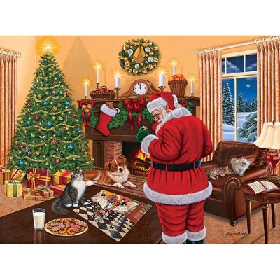 Sunsout Santa Solves the Puzzle 1000 pc  Christmas Jigsaw Puzzle 45865