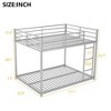 Kumasinova Modern Full-Over-Full Bunk Bed, Low Bunk Metal Bed Frame with Built-In Ladder, Full-Length Guardrails for Small Bedrooms/Family Spaces - 2 of 4