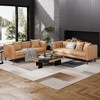 Garvee Faux Leather Sofa Couch, Modern 78" W Sofa with Deep Seats, 3 Seater Sofa Couch with 2 Throw Pillows and Wood Legs, for Living Room - 3 of 4