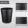 Aoibox Pu Leather Trash Can, 2.6 Gallon Black Bathroom Waste Bin, Small Office Garbage Can for Bedroom, Kitchen, Round Decorative Under-Sink/Desk/Home - 3 of 4