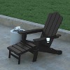 Emma and Oliver Adirondack Chair with Cup Holder and Pull Out Ottoman, All-Weather HDPE Indoor/Outdoor Lounge Chair - image 2 of 4