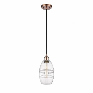 Vaz - 1 Light Cord Hung Mini Pendant In Industrial Style-8.13 Inches Tall and 5.88 Inches Wide - 1 of 1