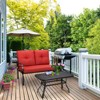 Tangkula LoveSeat Table Set Furniture Outdoor Garden - 2 of 4