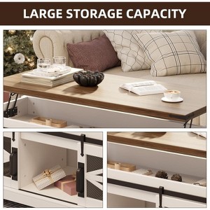 Gray 47Point2 Inch Coffee Table with Lift Top Multifunctional Convertible Top Rustic Style Coffee Table with Ample Storage Desktop Wood - 1 of 4