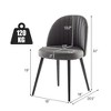 Costway Set of 2 Modern Dining Chairs Linen Accent Mid-back Armless with Wood Legs Grey\Green - 4 of 4