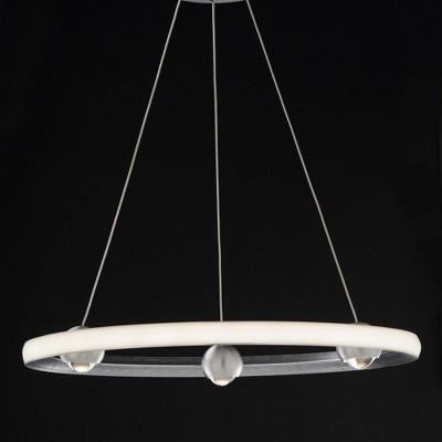 Modern Brushed Aluminum LED Pendant Light with CCT Select