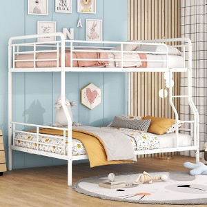 NicBex Full XL/Queen Heavy Duty Metal Bunk Bed with Optional Drawers,Ladder&Safety Guardrails,Noise-Reduced Bunkbeds for Teens&Adults,250/350lbs Max - 1 of 4