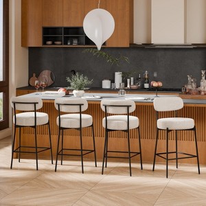 DYHOME Bar Stools Set of 4, 24 Inches Counter Height Kitchen Bar Stools with Back, Modern Metal Tall Bar Stools for Kitchen Island - 1 of 4