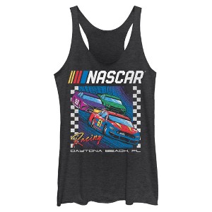 Womens NASCAR Colorful Racing Cars Daytona Beach Racerback Tank - 1 of 4