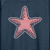 Women's - Instant Message - Nautical Striped Starfish Lightweight French Terry Wide Neck Long Sleeve Shirt - 2 of 4