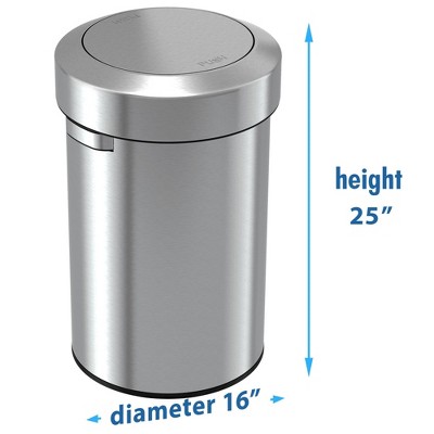 Fingerprint Resistant Stainless Steel 17 Gallon Touchless Trash Can