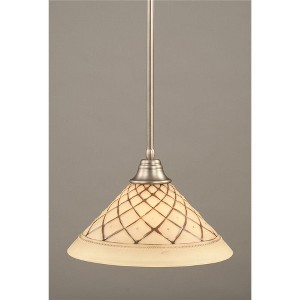 Toltec Lighting Any 1 - Light Pendant in  Brushed Nickel with 16" Chocolate Icing Shade - 1 of 1