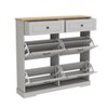 Vynxaria Modern Freestanding Shoe Storage Cabinet, Antique White, 2 Drawers, 4 Flip Drawers - 4 of 4