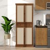 Okak Kitchen Pantry Cabinet, Tall Cabinet with 4 Adjustable Inner Shelves & 4 Doors, Versatile Cupboard for Living Room Dining Room - 2 of 4