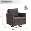 Buenhomino Outdoor Patio Swivel Rocker Chairs - 4pcs Wicker Rattan Patio Rocking Glider Chair Set with High Back for Porch Deck Backyard - 3 of 4