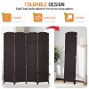 FDW Round Top Woven Room Divider  4/6-Panel Foldable Partition Screen  for Home Office - 4 of 4