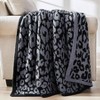 Soft Leopard Cheetah Print Throw Blanket, 60x80 Inch, Feather Knit Microfiber, Cozy Warm for Couch, Sofa, Chair, Bed - Blue Black - 3 of 4