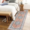 Vintage Floral Rugs for Living Room Bedroom Persian Area Rug Medallion Low Pile Non-Slip Carpet - 3 of 4