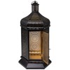Northlight Moroccan Style Pillar Candle Table Lantern - 21.5" - Black and Gold - 3 of 4