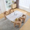 MAYEERTY Modern Soft Chenille Accent Chair - Open Back 3-Leg Barrel - Comfy Dining Set of 2 (Beige) - 3 of 4