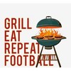 Grill, Eat, Repeat, Football Youth Crew Neck Short Sleeve Tee - 2 of 2