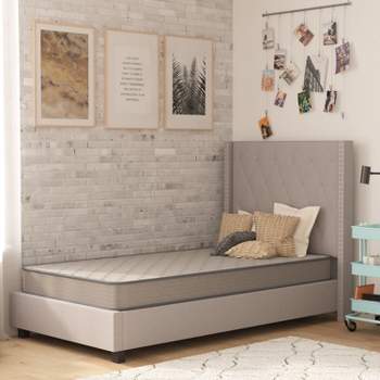 Emma and Oliver Premium ComfortMedium Firm Hybrid Innerspring Mattress in a Box with Knitted Fabric Top and CertiPUR-US Certified Foam