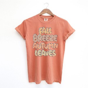 Simply Sage Market Women's Fall Breeze Autumn Leaves Short Sleeve Garment Dyed Tee - 1 of 2