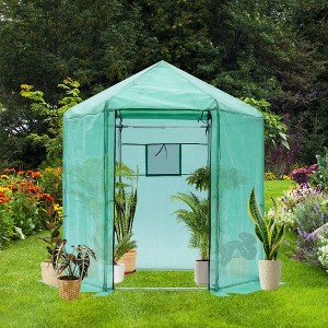 Greenhouses For Outdoors With Adjustable Roof, Rod, YKK Zipper, Metal Frame Hexagonal Outdoor Reinforced Greenhouse - 1 of 4
