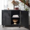 31" Modern Wood Storage Cabinet with Embossed Door, 2-Shelf Accent Cabinet for Living Room, Bedroom, or Entryway - 3 of 4