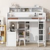 YOOCOZZ Twin Size Loft Bed with Built-in Desk, Wardrobe, Shelves and Cabinets - 2 of 4