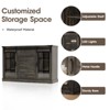 4 Drawers Storage Cabinet with 2 Sliding Glass Door & 6 Colors LED Light, Wood Dresser - 3 of 4