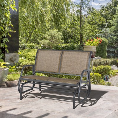VYNXARIA Outsunny 2-Person Outdoor Glider Bench - Comfortable Double Swing Rocking Chair