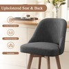 Bekrvio 26" Counter Height Swivel Bar Stools Set of 1/2/3/4–Mid-Century Barstools with Backs, Linen Upholstered & Wood Legs, for Kitchen Island - 4 of 4