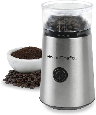 HomeCraft Stainless Steel Electric Coffee Grinder with Blade