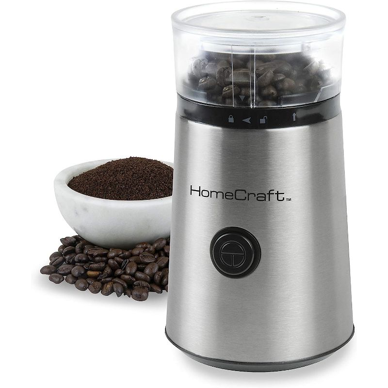 HomeCraft HCCG1SS Grinder Mill with Large 12 Cup Capacity, One Touch Operation, Stainless steel, 2 of 7