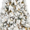 HomeRoots 6' White Pre Lit Full Flocked Fir Christmas Tree - 4 of 4