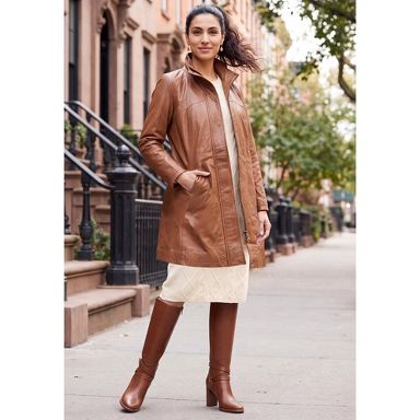 jessica london leather dress A-Line Zip Front Jacket Category_Party Dresses