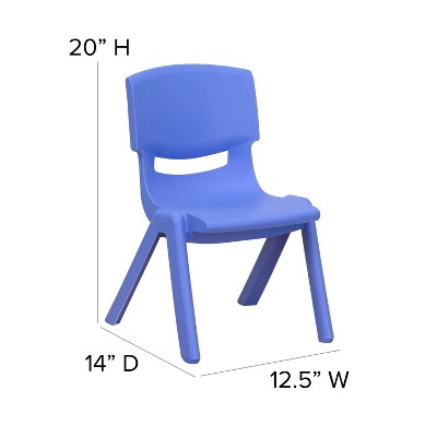 Whitney Stackable Blue Plastic Preschool Chairs, 2 Pack