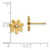 Chisel Stainless Steel Polished Yellow IP-plated with Crystal Flower Earrings - 4 of 4