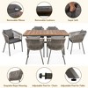 7-Piece Outdoor Patio Metal Frame Dining Set with 6 Cushioned Chairs and Acacia Wood Tabletop - 4 of 4