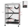 LAOTIES Large 5 Tier Chinchilla Cage with Hammock,50" Rolling Small Animal Cage with 4 Doors And Removable Tray - 3 of 4