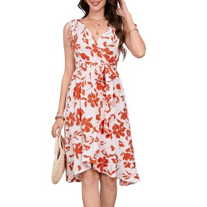 knee length dresses for ladies Elegant Sleeveless Wrap Midi Dress – True Radiant Treasures