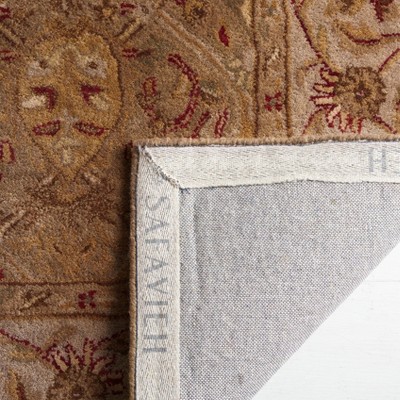 Handmade Moss and Beige Wool Tufted Runner Rug