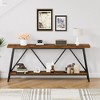 70.9 inch Console Table,Industrial Sofa Table Behind Couch with 2 Tier Storage Shelf,Narrow Entryway Hallway Accent Table for Living Room - 2 of 4
