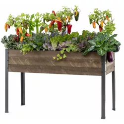 CedarCraft Elevated Spruce Planter 21"L x 47"W x 30"H, for Patios, Balconies or Backyard Gardening, Grow Tomatoes, Vegetables, Herbs, Brown